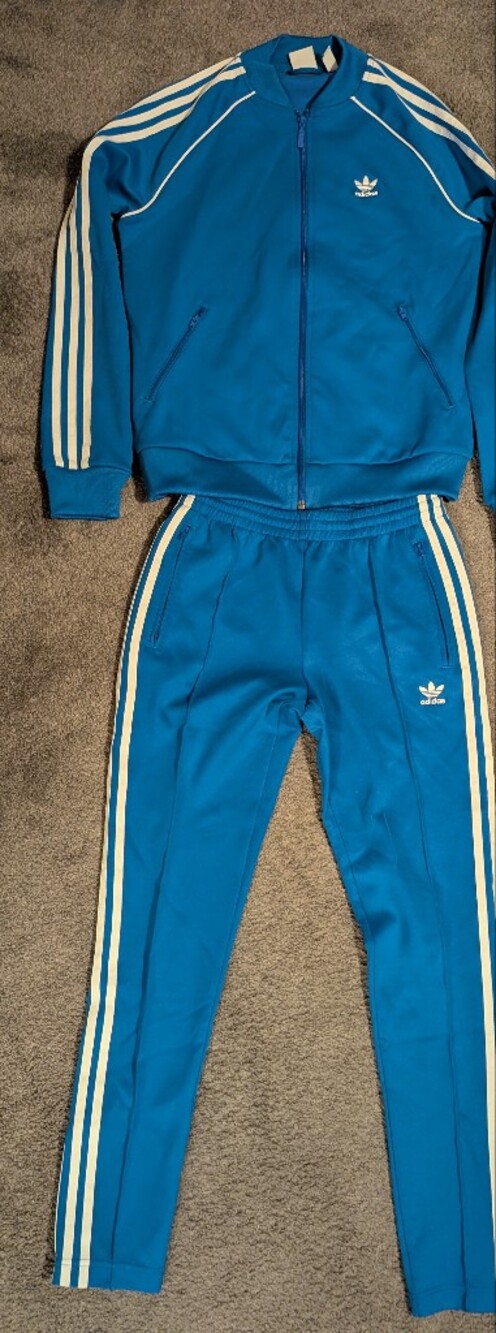 Adidas Women's Blue Matching Tracksuit with Trefoil Logos XS/S